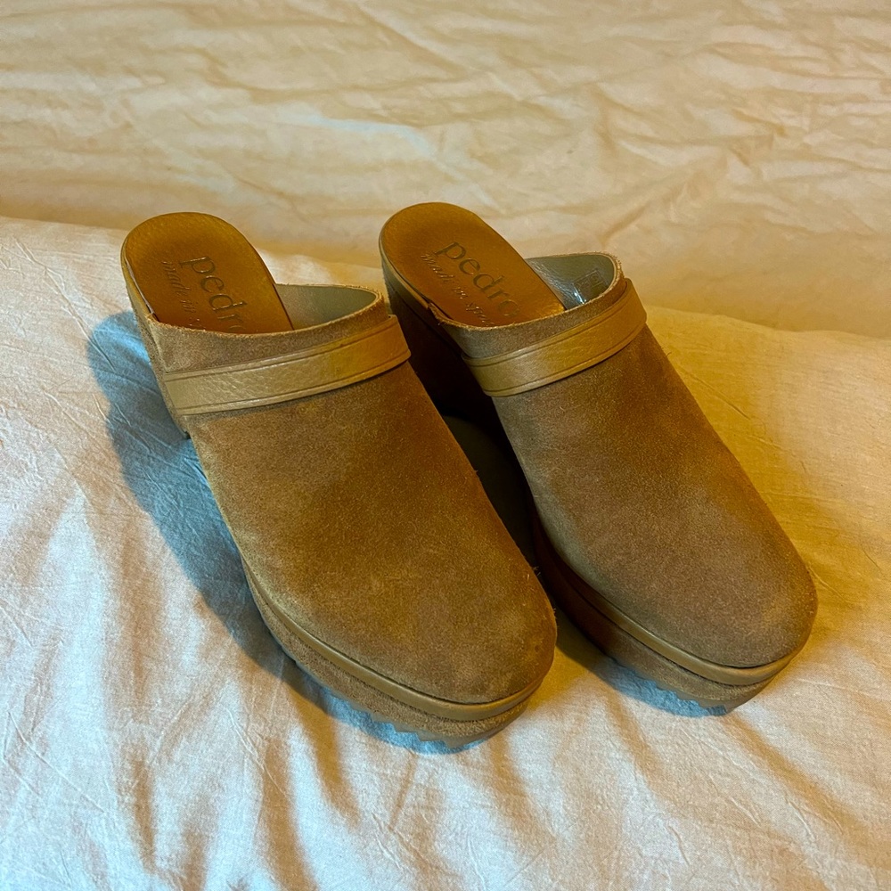 Pedro Garcia suede clogs, sz 8.5